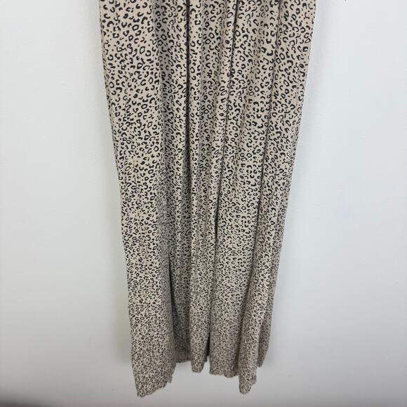 Japna Womens Leopard Print Sleeveless Button Front Beige/Black Maxi Dress Small - Picture 6 of 7